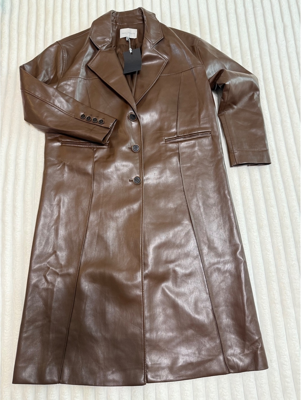 Dept. Anonym Brown Leather Coat Women’s XS